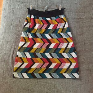 Maeve Geometric Patterned Knit Skirt
